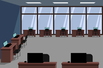 Empty office. Vector illustration.