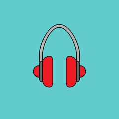 headphones base flat icon design - vector illustration.