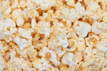 Popcorn detailed view from above. Top view