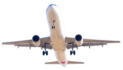 modern airplane on isolated white background