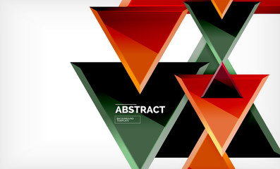 Triangular low poly background design, multicolored triangles
