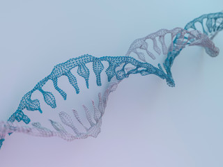 DNA chain. Abstract scientific background. 3D rendering