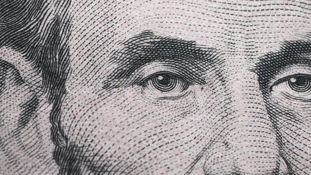 Close up footage of U.S. Dollar