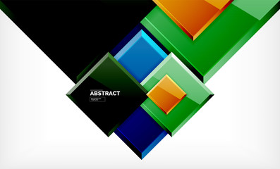 Square abstract background, glossy geometric design