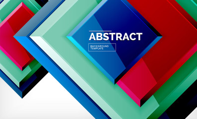 Square abstract background, glossy geometric design