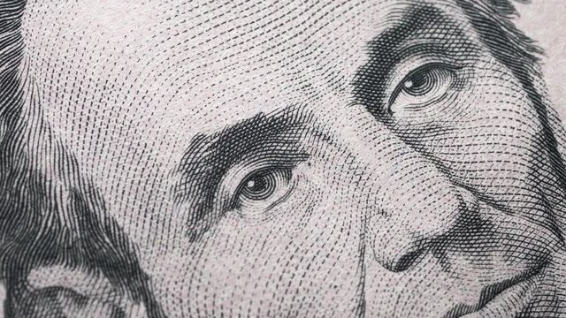 Close up footage of U.S. Dollar