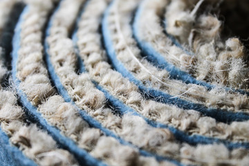 carpet, black, piece, cut, overlock, piercing, pile, floor, cover, thread, comfort, soft, brown, no background, Sewing, roll, cutting, round, roller,.