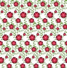 seamless pattern of flowers on a white background