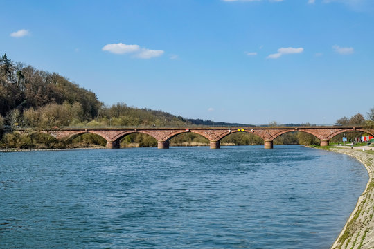 old historic river Main bridge at Marktheidenfeld