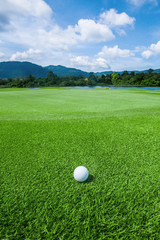 Golf ball on tropical course