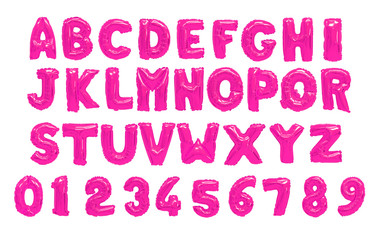 English alphabet pink