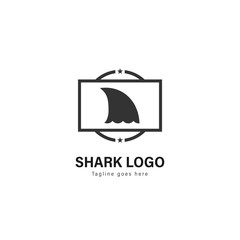 Shark logo template design. Shark logo with modern frame vector design