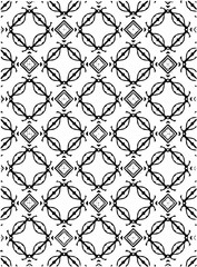 Black and white ornate geometric pattern and abstract background