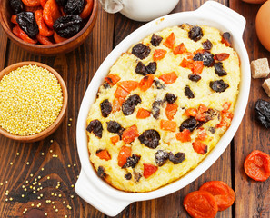 Millet casserole with dried fruits