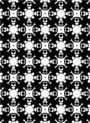 Black and white ornate geometric pattern and abstract background