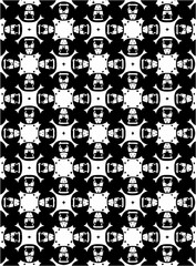 Black and white ornate geometric pattern and abstract background