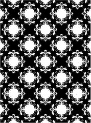 Black and white ornate geometric pattern and abstract background