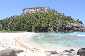 North island seychelles beach Indian Ocean palms