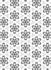 Black and white ornate geometric pattern and abstract background