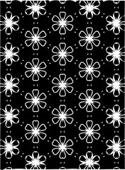 Black and white ornate geometric pattern and abstract background