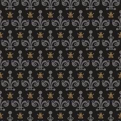 Dark wallpaper seamless pattern in retro style for your design, vector graphics