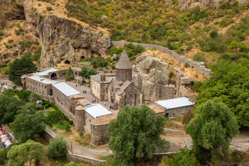 Fototapeta na wymiar Geghard Monastery in Armenia, top view