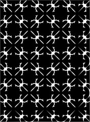 Black and white ornate geometric pattern and abstract background