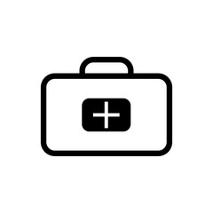 Black and white medical bag icon vector