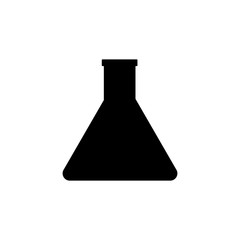 Test tube black and white vector icon
