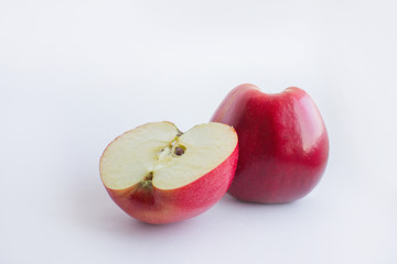 red apple on white background