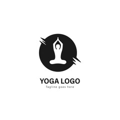 Yoga logo template design. Yoga logo with modern frame vector design