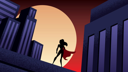Superheroine City Night © Malchev