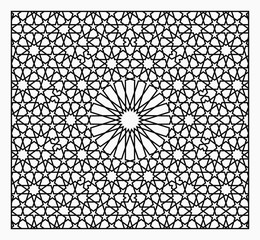 Oriental geometric ornament. Laser cutting template.