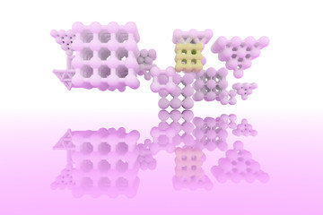 Market differentiation, stand on a cloud concepture, for design texture & background. 3D rendering.