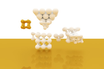 Market differentiation, stand on a cloud concepture, for design texture & background. 3D rendering.