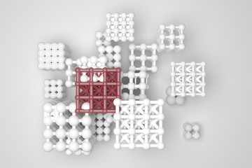 Market differentiation, stand on a cloud concepture, for design texture & background. 3D rendering.