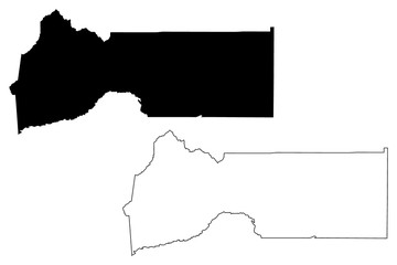 Sierra County, California (Counties in California, United States of America,USA, U.S., US) map vector illustration, scribble sketch Sierra map