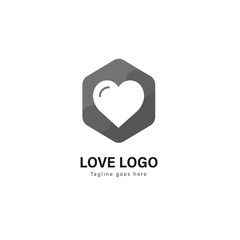 Love logo template design. Love logo with modern frame vector design