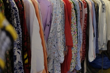 colorful clothes in a shop