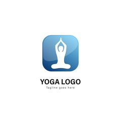 Yoga logo template design. Yoga logo with modern frame vector design