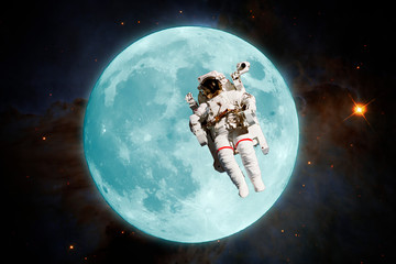 Obraz na płótnie Canvas International Space Station Lunar Transit