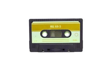 retro or vintage audio cassette tape isolated