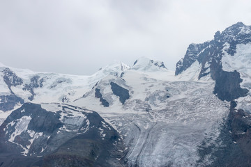 Fototapeta na wymiar summer landscape with permanent glaciers Swizerland Alps