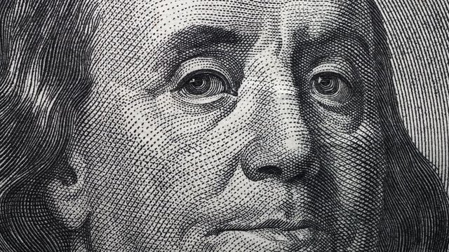 Close up footage of U.S. Dollar