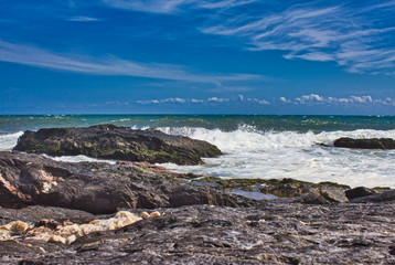 Waves On The Beach Of A mediateranea Sea