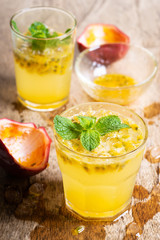 Passion fruit juice with mint
