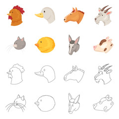 Isolated object of agriculture and breeding symbol. Set of agriculture and organic  vector icon for stock.