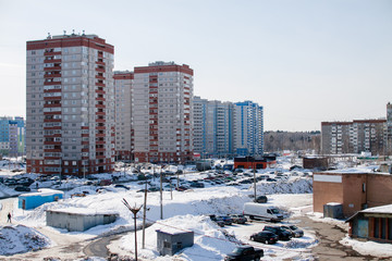 view of new homes in an industrial city in Russia