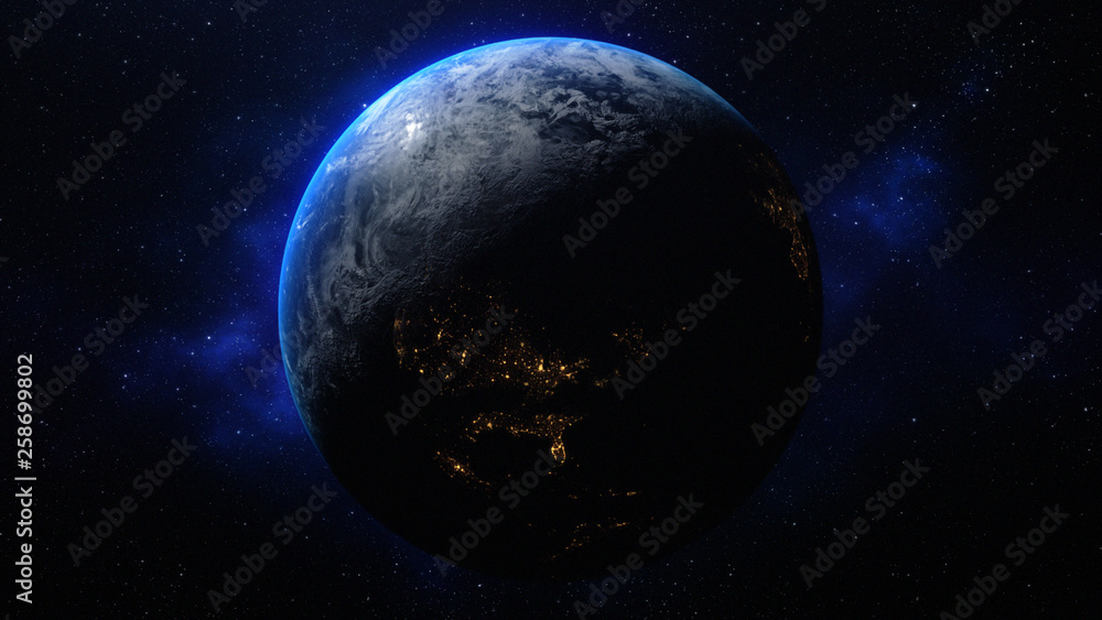 Canvas Prints 3d rendering planet earth in the space