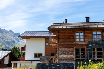 traditional chalet in Austria Alps summer time